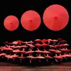 Accesorios para Actuaciones de Danza Clásica Paraguas Paraguas Rojo Grande de Boda Paraguas de Actuación Paraguas de Papel Aceitado de Color Sólido Paraguas Rojo de Baile Medio