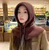 Balak Corea del Sur Gorro Rafa para Mujer Invierno Cálido Gorro Bufanda Una Pieza Protección para los Oídos de Pareja Gorro Tejido de Lana