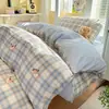 Nuevo juego de ropa de cama de algodón modelo 2026 para dormitorios universitarios, sábana y funda de edredón de algodón puro para cama individual en dormitorio