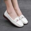 Zapatos de madre, suela suave, cómodos, sin cordones, para mujer de mediana edad y mayor, de cuero, planos, con agujeros, para primavera y verano