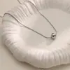 Collar de Acero de Titanio con Bolas Redondas Pequeñas para Mujer, No se Desvanece, Moderno, Versátil, Cadena Sencilla para Clavícula, Nueva Cadena de Cuello Dorada de Lujo Ligero