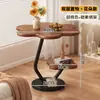 Mesa Auxiliar para Sofá para Uso Doméstico, Dormitorio, Sala de Estar, Mesa de Café Pequeña, Mesa de Noche, Mesa Redonda Pequeña para Balcón, Mesa Pequeña Estilo Vintage, Estante de Almacenamiento