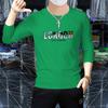 Nueva camiseta de manga larga para hombre, camisa básica de cuello redondo, camisa básica superior de moda europea para hombre, ajuste de primavera y otoño, perforación en caliente