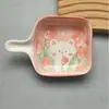 Tigela de Cerâmica Estilo Japonês Desenho Animado para Molho Utensílio de Mesa Tigela para Vinagre Doméstico Tigela para Molho de Soja Condimento Tigela para Mergulhar Tigela para Lanches Micro-ondas