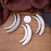 Plata Pura S999 Rayas Cepilladas Cóncavo y Convexo Martillado Tubo Curvo Estilo Étnico Retro Media Pulsera Pulsera DIY Accesorios de Cuerda Trenzada