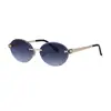 Gafas de Sol Ovaladas Sin Marco de Moda Europea y Americana 2026 para Mujer, Gafas de Sol de Exterior de Moda Personalizadas con Cabeza de Serpiente Transfronterizas para Mujer