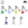 ¡Wow, Joyería para Piercing Personalizada Cabeza de Bala Estrella de Cinco Puntas Redonda Marquise Circonita Pendientes de Barra Recta F136 Aleación de Titanio