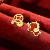 Pendientes Año Nuevo 2026 Año del Caballo Plata Pura Estilo Chino Zodiaco Pendientes de Caballo Lindos Joyería de Ágata Roja