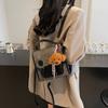 Mochila Retro de Moda Color Contrastante Mate para Mujer 2025 Nueva Tendencia La Más Fácil de Combinar Bolso de Mano para Viajes Cotidianos Bolso Casual para Mujer