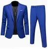 Traje de hombre de un botón entallado, traje de dos piezas business casual de color brillante, ropa formal de hombre para banquetes y actuaciones