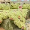 Colcha Acolchada Estilo Fresco de Lana de Leche de Peso Elevado Juego de Cuatro Piezas Invierno Espesado Cálido Coral Fleece Juego de Tres Piezas 4