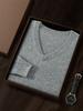 Suéter de Cachemira para Hombre con Cuello en V para Otoño e Invierno, Talla Grande, Ropa de Punto Business Casual, Suéter Base de Lana, Grueso y Cálido