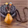Artesanía Especial de Xizang Collar de Estilo Étnico para Mujeres Adornos Retro de Yunnan Xizang Colgante de Madera para Hombres