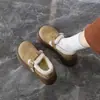 Tendencia de Moda Cuero Gamuza Zapatos Birkenstock Mujer 2026 Invierno Suela Gruesa Slip-on Antideslizante Ligeros Cálidos Zapatos de Algodón