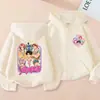 Sudadera con capucha de cremallera de moda holgada para niños y niñas, estampado de dibujos animados de K-Pop, para primavera y otoño, chaqueta sudadera casual transfronteriza