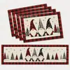 Juego de cinco piezas de camino de mesa y mantel individual navideño transfronterizo, decoración de mantel de poliéster de hombre de jengibre, dropshipping disponible