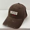 Gorra de Béisbol Ripped Bordado Tridimensional de Letras Retro Americana para Hombres y Mujeres Tendencia Callejera Versátil Protección Solar Gorra Pato