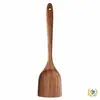 Espátula de Madera de Acacia Hoja Pequeña Transfronteriza, Espátula de Cocina, Cuchara para Sopa, Espátula de Madera, Juego de Utensilios de Cocina de Madera de Teca, Madera