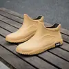 Botas de lluvia Amazon transfronterizas antideslizantes para hombre, zapatos impermeables, nueva moda, cortas, estilo coreano, zapatos de goma, botas de lluvia, zapatos de trabajo para cocina