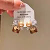 Aretes de Zircón Fresco Estilo Bosque Azucarero Perla, Aretes de Lujo Ligero de Alta Gama, Accesorios para Orejas de Moda Versátiles de Nicho Personalidad