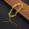 Cadena para Teléfono Antiperdida Pulsera Corta de Piedra Natural Citrino Cristal de Fuente Cuentas Hecho a Mano Ecológico Transfronterizo