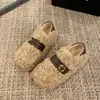 Zapatos de Algodón Estilo Coreano 2026 sin Cordones para Exteriores, Aumentadores de Altura, Cálidos, de Doble Uso, Invierno con Felpa Adicional, Hebilla, Zapatos Peludos para Mujer