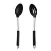 En stock Vajilla de Silicona Acero Inoxidable Mango de Acero con Cubierta de Silicona Antiescaldado Juego de Utensilios de Cocina Cuchara de Cocina Colador