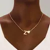 Amazon Producto Nuevo Europeo y Americano Collar con Colgante de Corazón de 26 Letras Cadena para Clavícula de Moda Versátil de Cobre Joyería al por Mayor