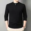 Suéter de punto grueso para hombre con cuello medio y cremallera, venta al por mayor transfronteriza, nuevo para otoño e invierno, cálido, casual, capa base de punto para mediana edad