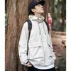 Jaqueta masculina jaqueta de trabalho versão pública casaco primavera retro japonês solta plus size marca da moda montanha outdoor com capuz