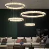 Lustre de cristal moderno minimalista para sala de estar e sala de jantar, luxo leve e elegante, para hall de entrada de apartamento duplex, lustre circular, espectro completo, novo modelo