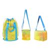 Nueva bolsa de juguetes para niños, bolsa de almacenamiento de conchas, bolsa de playa de viaje, bolsa de playa con perspectiva hueca, bolso de hombro