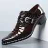 Venta Caliente de Amazon Estilo Británico Transfronterizo Zapatos de Negocios Formales para Hombre Tallas Grandes Puntiagudos Modernos 660107