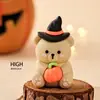 Decoração de Bolo Engraçada para Halloween 2025 Plug-in Chapéu de Mago Caveira Abóbora Urso Enfeites para Festa de Feriado