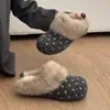 Zapatillas de Media Pantufla Cubre-dedos de Venta Caliente Ropa de Exterior para Mujer 2026 Nuevo Invierno Felpa Plus Estilo Coreano Slip-Ons Zapatos de Algodón con Suela Gruesa Zapatos Peludos