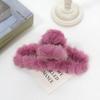 Otoño e Invierno Retro felpa parte trasera cabeza pinza para el cabello horquilla Corea del Sur imitación pelo de conejo placa pinza tiburón temperamento elegante horquilla para mujeres