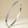Pulseira de Aço Inoxidável Eletrogalvanizado com Zircônia Micro-Cravejada e Diamantes Completos, Fivela, Aço Titânio, Pulseira Feminina, Moda, Luxo Leve, Pulseira Sofisticada