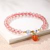 Pulsera de Cristal de Fresa Natural [Piedra Flor de Durazno] Cristal Flor de Durazno Rosa Hielo Cristal Rosa Pulsera Femenina Cristal Rojo Paloma
