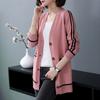 Cárdigan de punto para mujer, largo medio, nuevo suéter holgado con bolsillos gruesos y colores a juego, chaqueta de primavera y otoño de 2023.