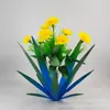 Adornos Metálicos de Agave de Hierro Artesanías de Hierro Orquídea Mariposa Decoración Exterior Clavel Jardín Plantas Artificiales