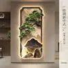 Pintura de Paisagem LED Pinheiro Acolhedor Novo Estilo Chinês Pintura Decorativa para Hall de Entrada Pintura Suspensa de Bom Auspício para Corredor Pintura de Fundo para Corredor
