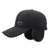 Gorra de Béisbol para Hombres de Mediana Edad y Mayores, Gorro de Algodón para Exteriores de Invierno, Gorro Cálido de Lana Engrosado con Protección para los Oídos, Gorra Versátil con Visera para Hombres