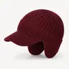 Gorro de Punto Cálido para Hombre de Invierno Protección para Orejas Gorro de Lana Engrosado Protección contra el Frío Gorro para Ciclismo al Aire Libre Protección para Orejas de Doble Capa para Hombre