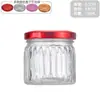 Botella dispensadora de nido de pájaro con patrón vertical personalizado 100 ml Boca grande Botella de vidrio para guisos frescos Botella sellada para miel Resistente a altas temperaturas y se puede cocinar al vapor