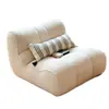 Sofá individual perezoso de tela de lana de cordero color crema, silla de ocio para dormitorio estilo ins, diseño modular para espacios pequeños