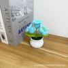 Criativo acabado feito à mão 3 lírios pequenos vasos de lã tricotada flor artificial mini desktop pequenos ornamentos faça você mesmo