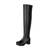 Botas Largas de Plataforma con Tacón Grueso para Mujer, Cremallera Lateral Adelgazantes, Elásticas, Hasta la Rodilla, Otoño/Invierno 2026, Tallas Grandes 40-45