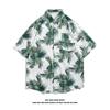 Camisa vintage floral estilo Hong Kong, masculina, manga curta, com estampa havaiana, casual, estilo japonês, camisa solta