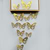 Decoração de borboleta de papel com simulação 3D textura metálica Borboleta oca tridimensional acessórios de joalheria atacado adesivos de parede casa