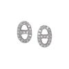 Brincos de zircônia com diamantes estilo frio, todos combinados, brincos de nariz de porco simples e modernos, brincos elegantes europeus e americanos requintados para mulheres